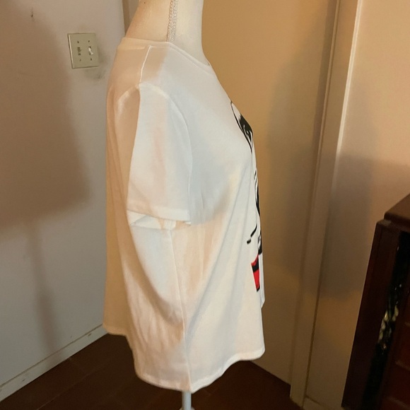 DIANE VON FURSTENBERG DVF Target Collab white Tshirt Red Lip Tee size LG cotton - Picture 7 of 16